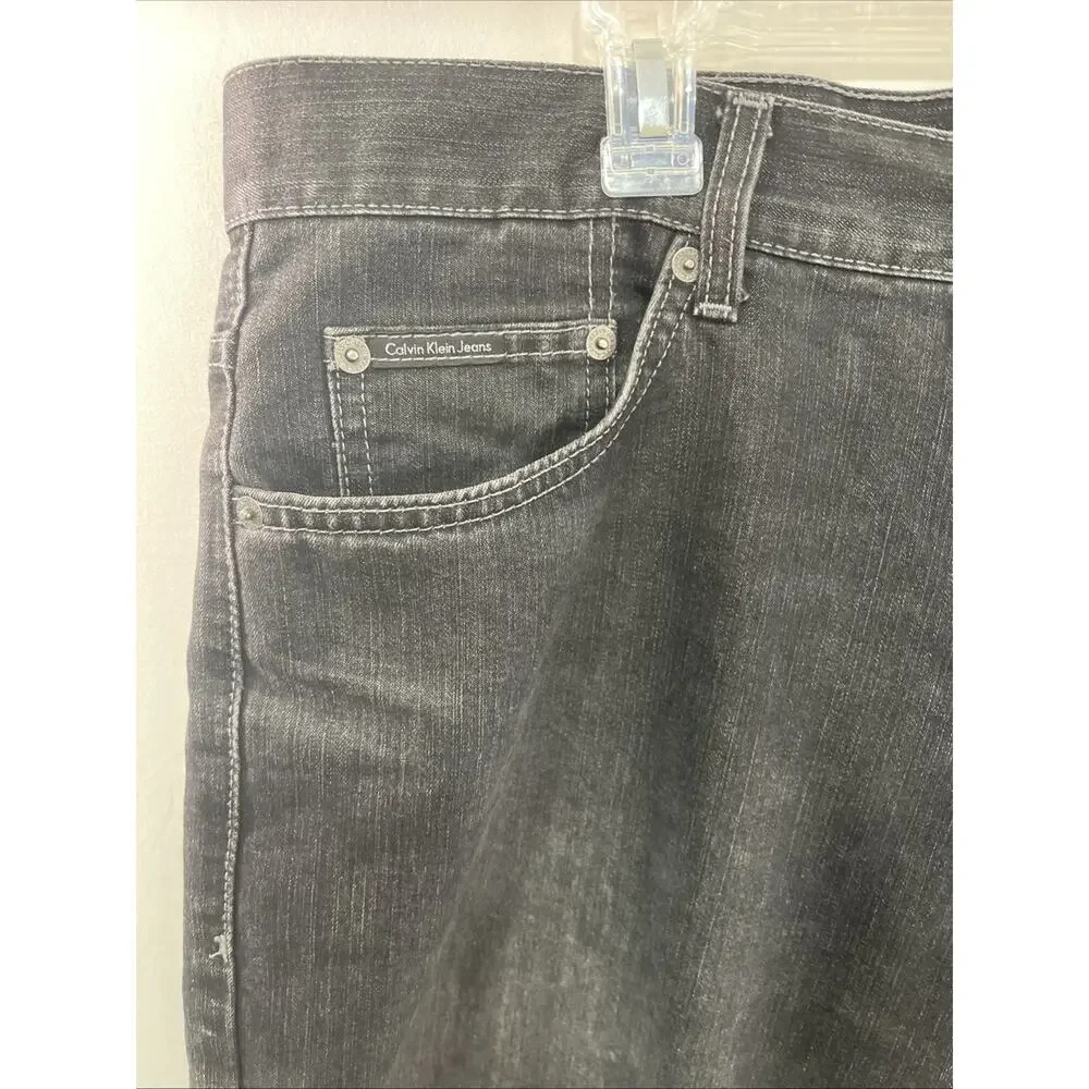 CALVIN KLEIN Men’s EASY FIT BLACK JEANS Size 34x32 Baggy Wide Leg